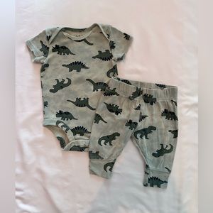 Matching dino set onesie and pants